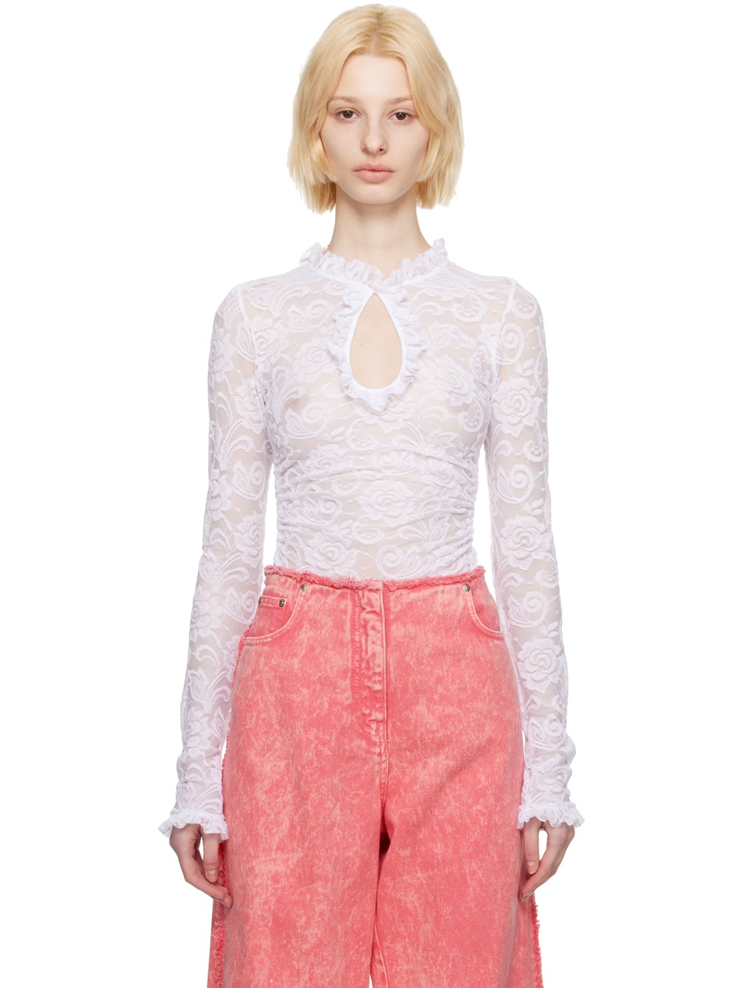 White Body Long Sleeve T-Shirt - 1