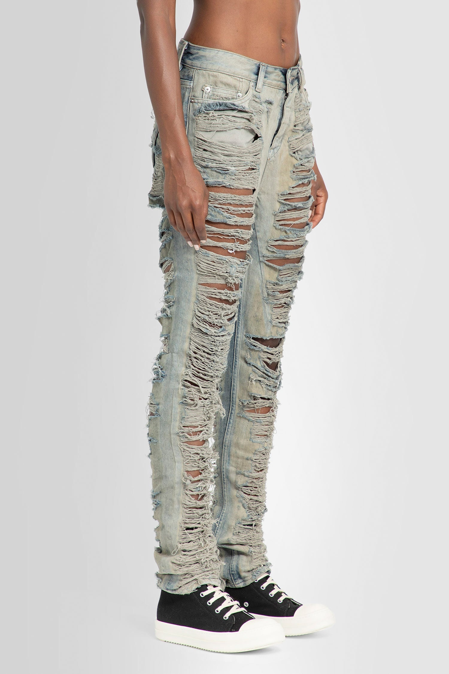 RICK OWENS WOMAN GREY JEANS - 3