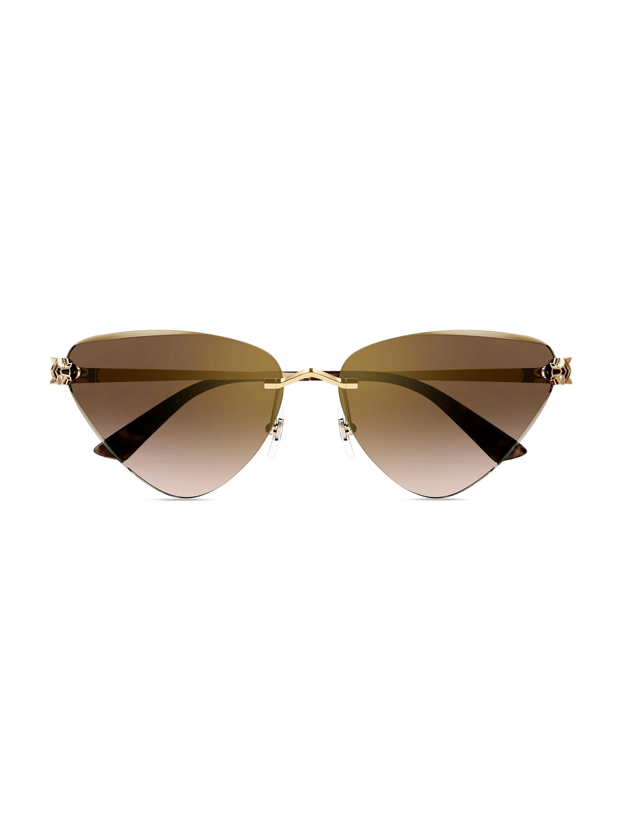 Women's Panthère Classic 24K Gold-Plated Cat-Eye Sunglasses - Gold Brown - 1
