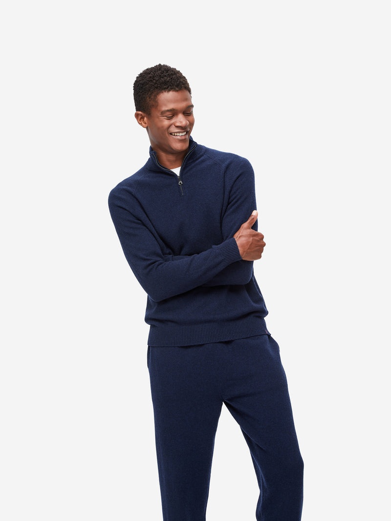 Men's Half-Zip Sweater Finley Cashmere Midnight - 5