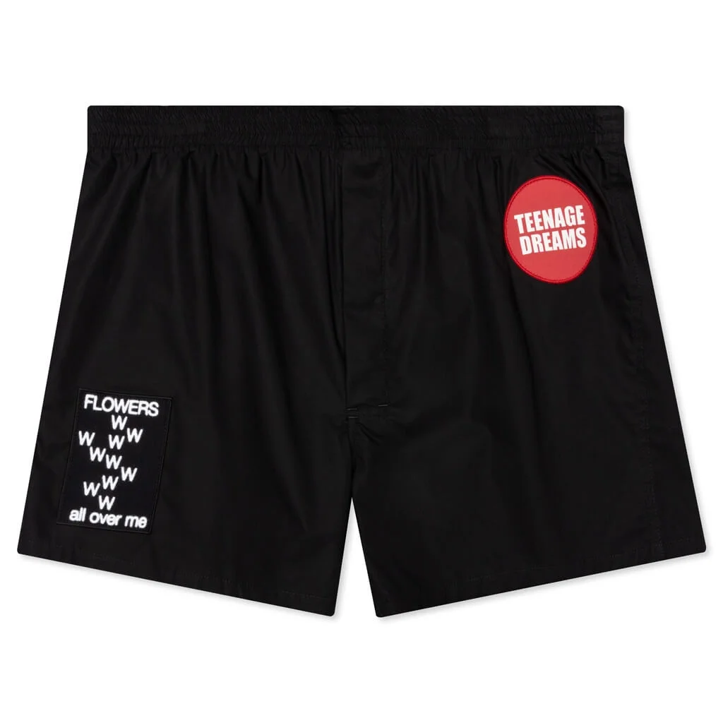 RAF SIMONS PATCHED BOXER SHORTS - BLACK - 1