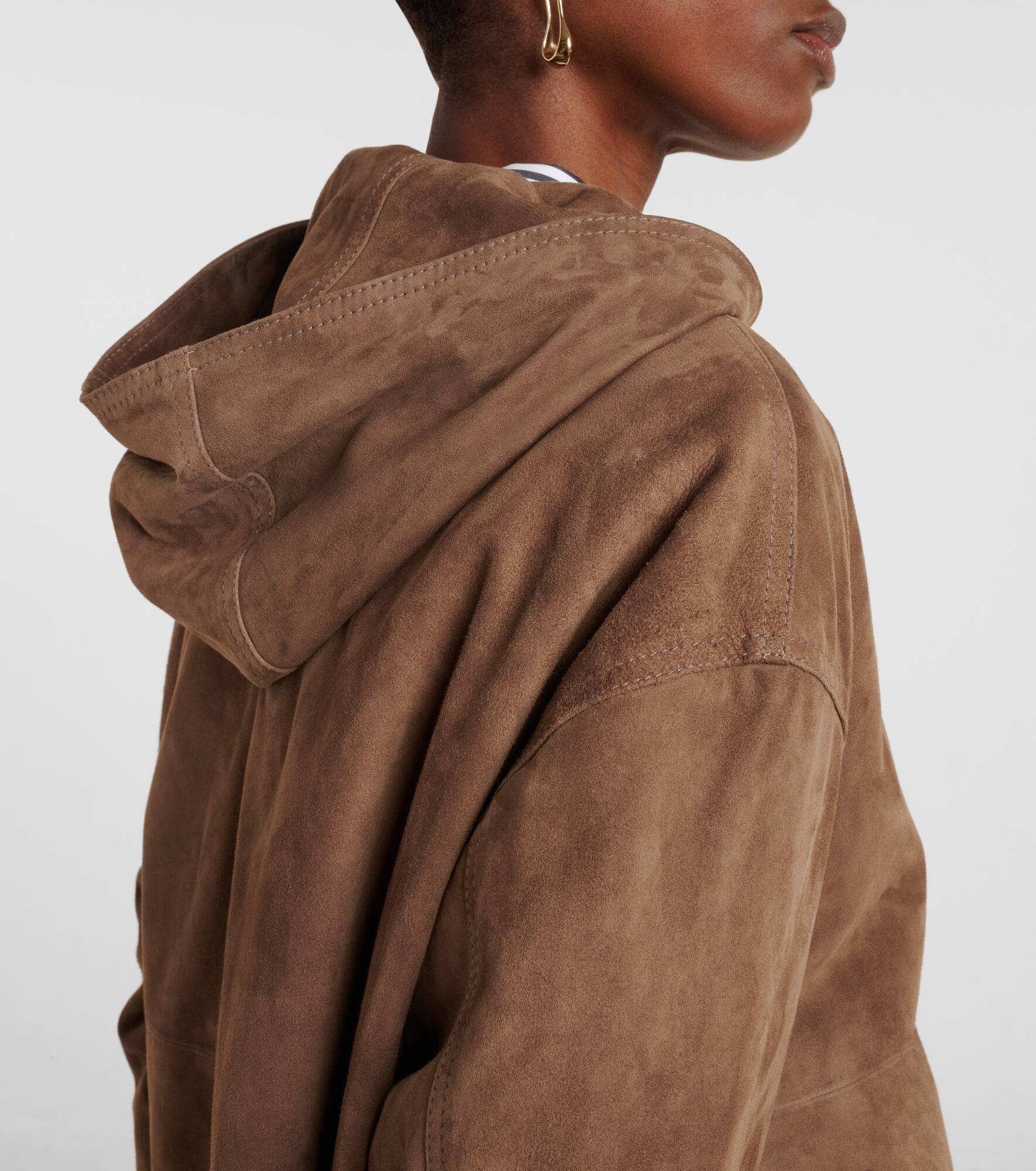 Suede zip-up hoodie - 5