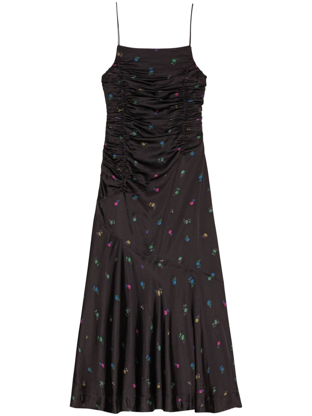 ruched slip dress - 1