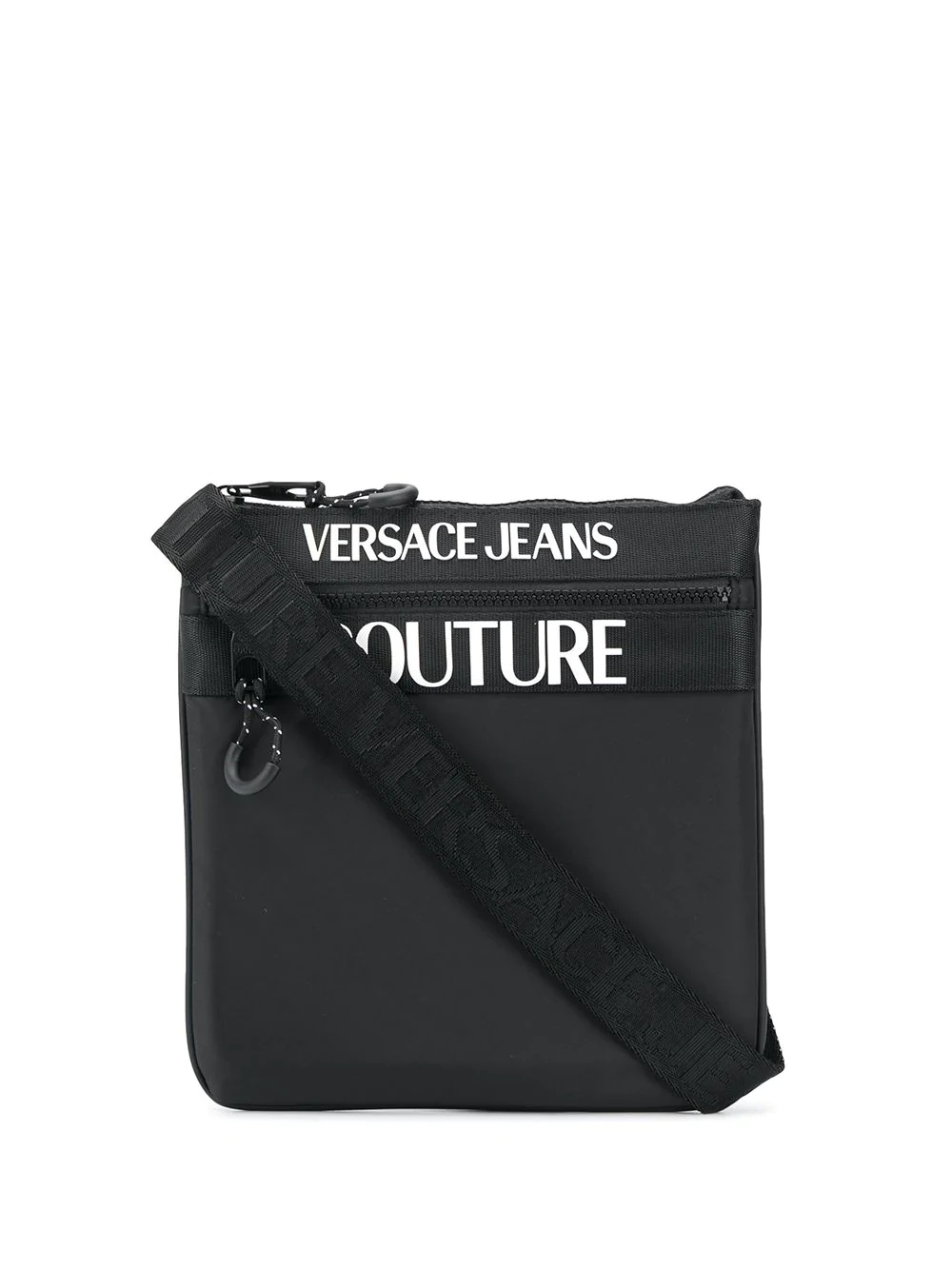 logo-print messenger bag - 1