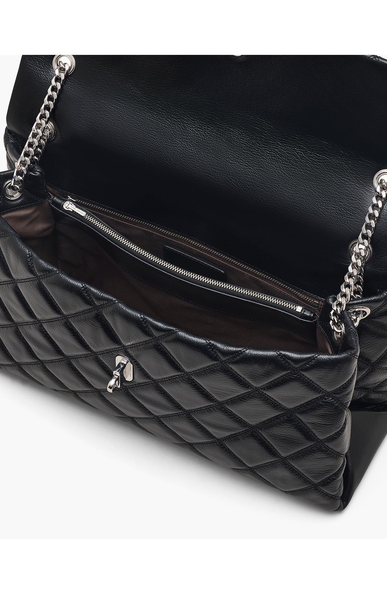 Marc Jacobs The XL Dual Chain Diamond Quilted Convertible Leather Shoulder Bag in Black at Nordstrom - 8
