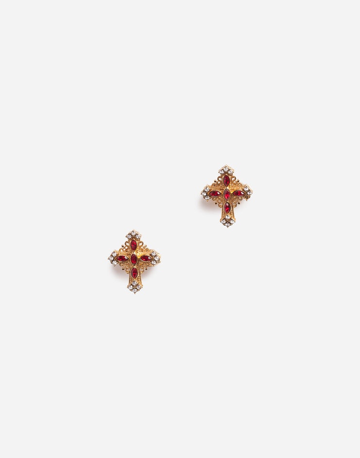 Cufflinks with cross and colored rhinestones - 1