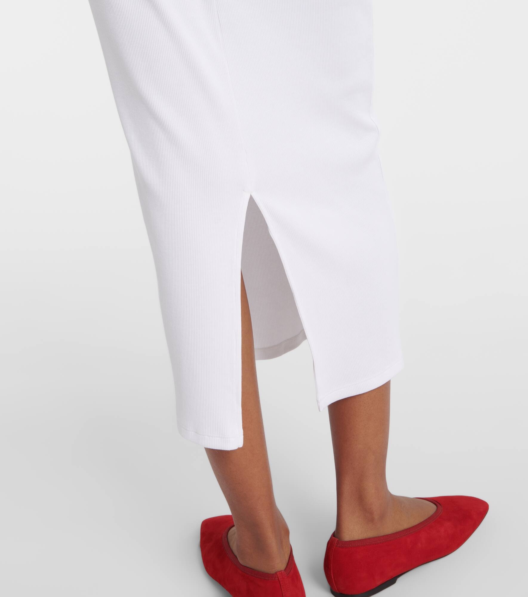 Darien ribbed-knit cotton-blend polo dress - 5