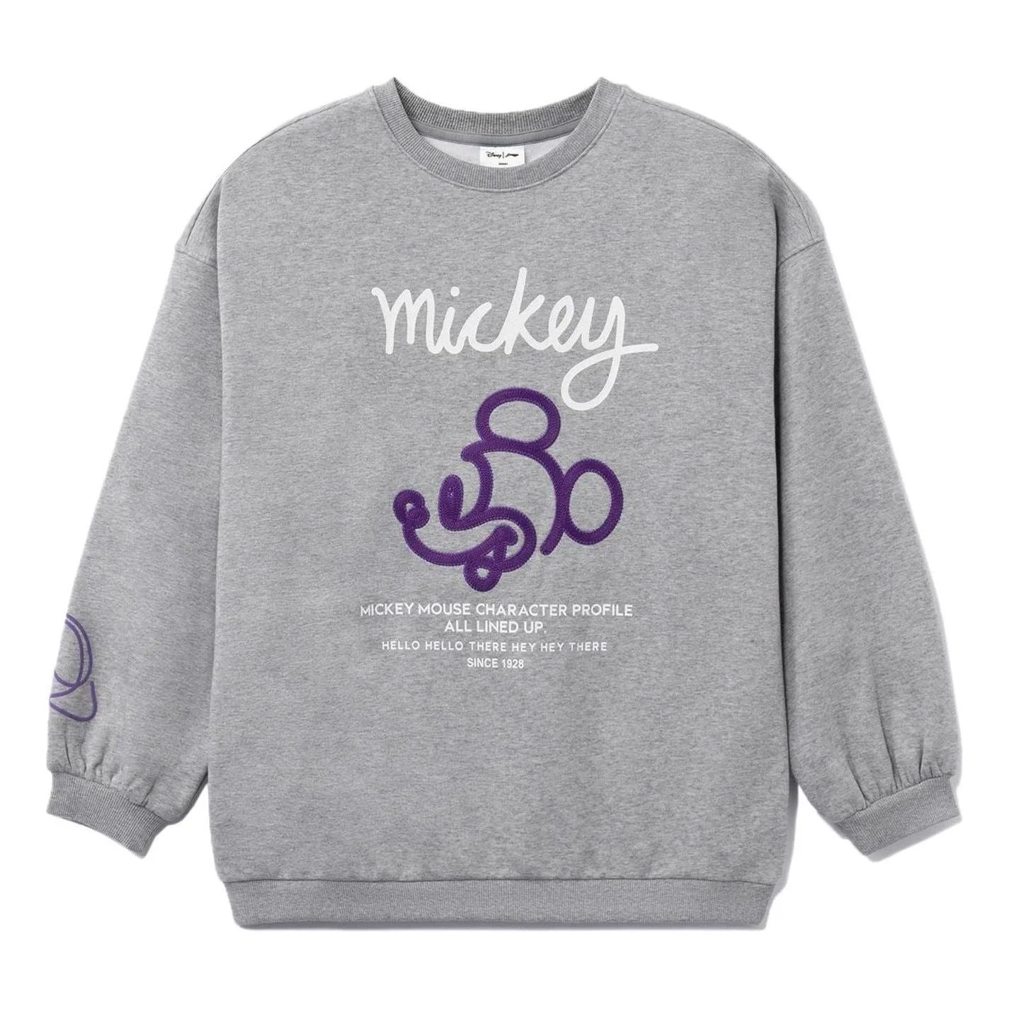 (WMNS) Li-Ning x Disney Mickey Mouse Graphic Sweatshirt 'Grey' AWDRD64-2 - 1