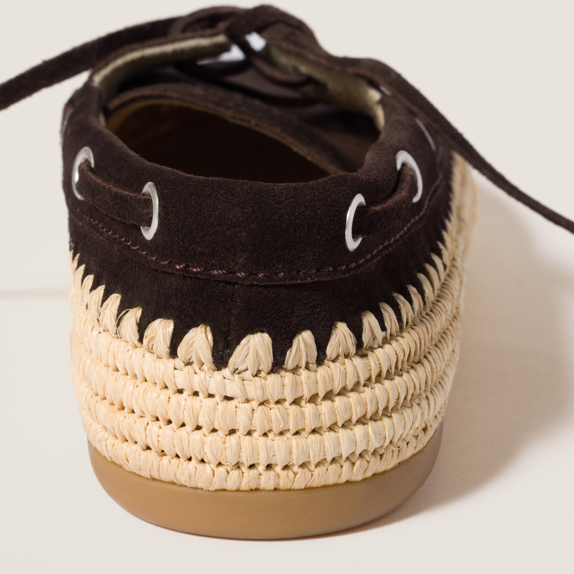 Suede and raffia boat shoes - 3