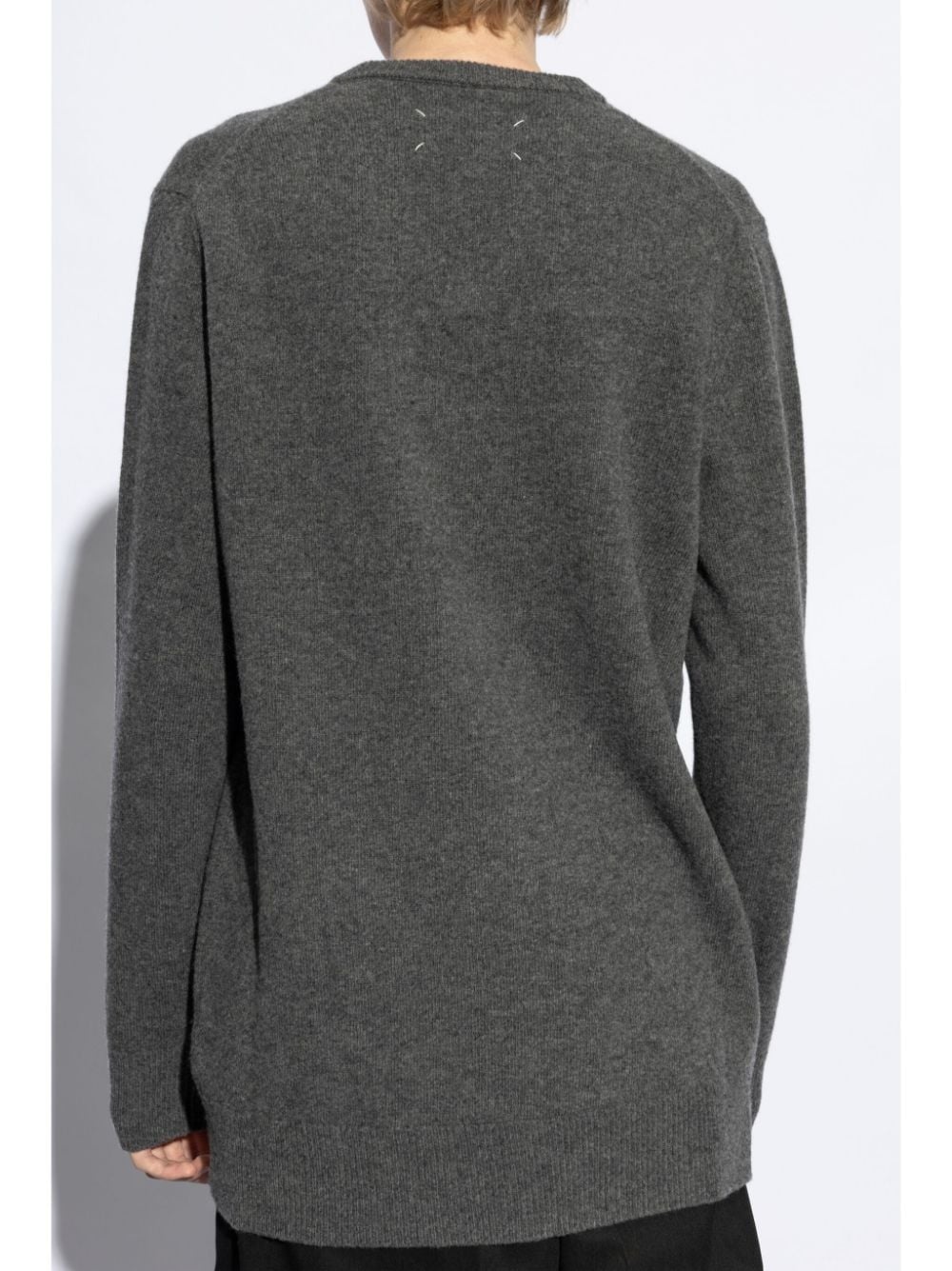 V-neck wool jumper - 4