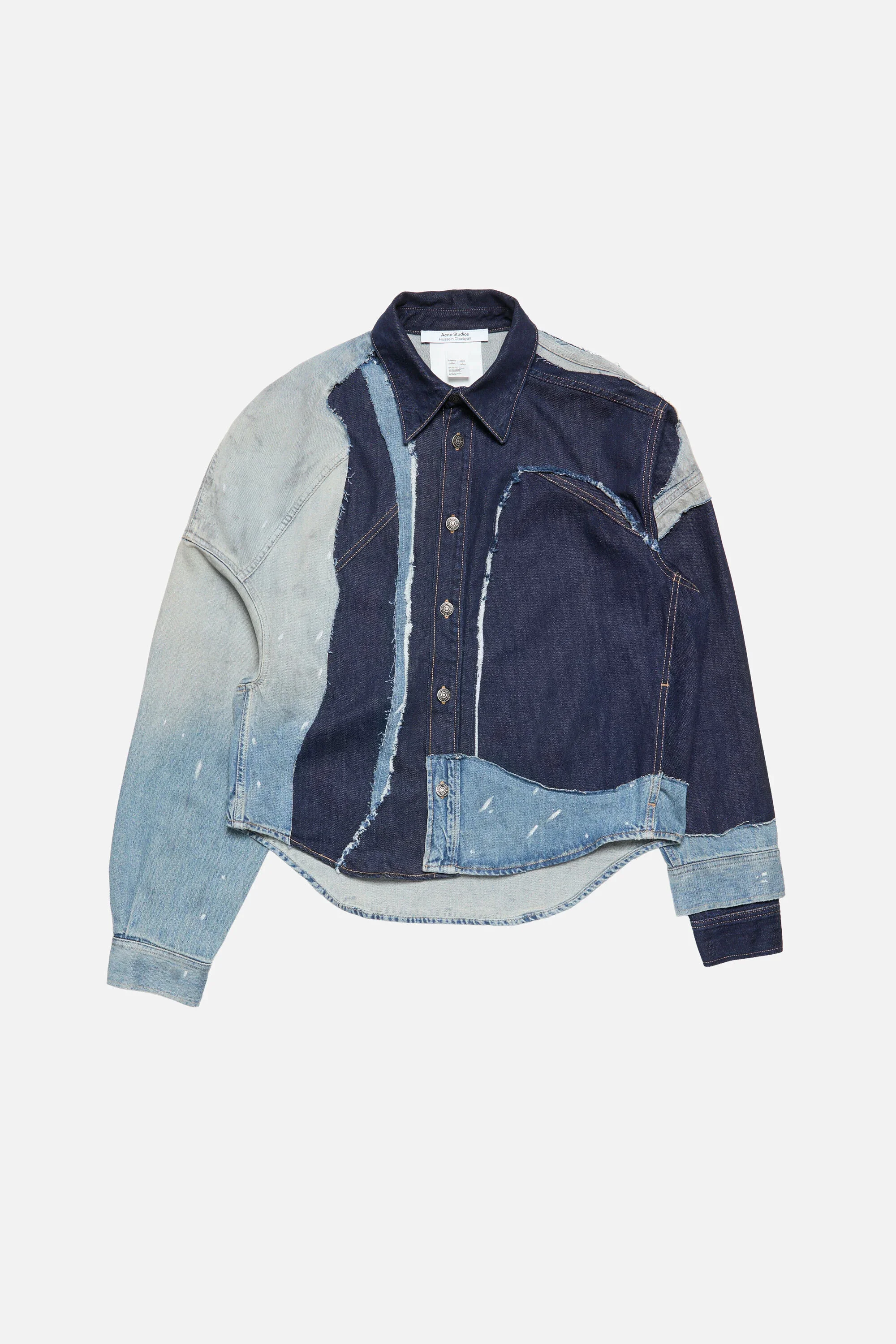 Patchwork Denim Shirt - Indigo/blue - 1