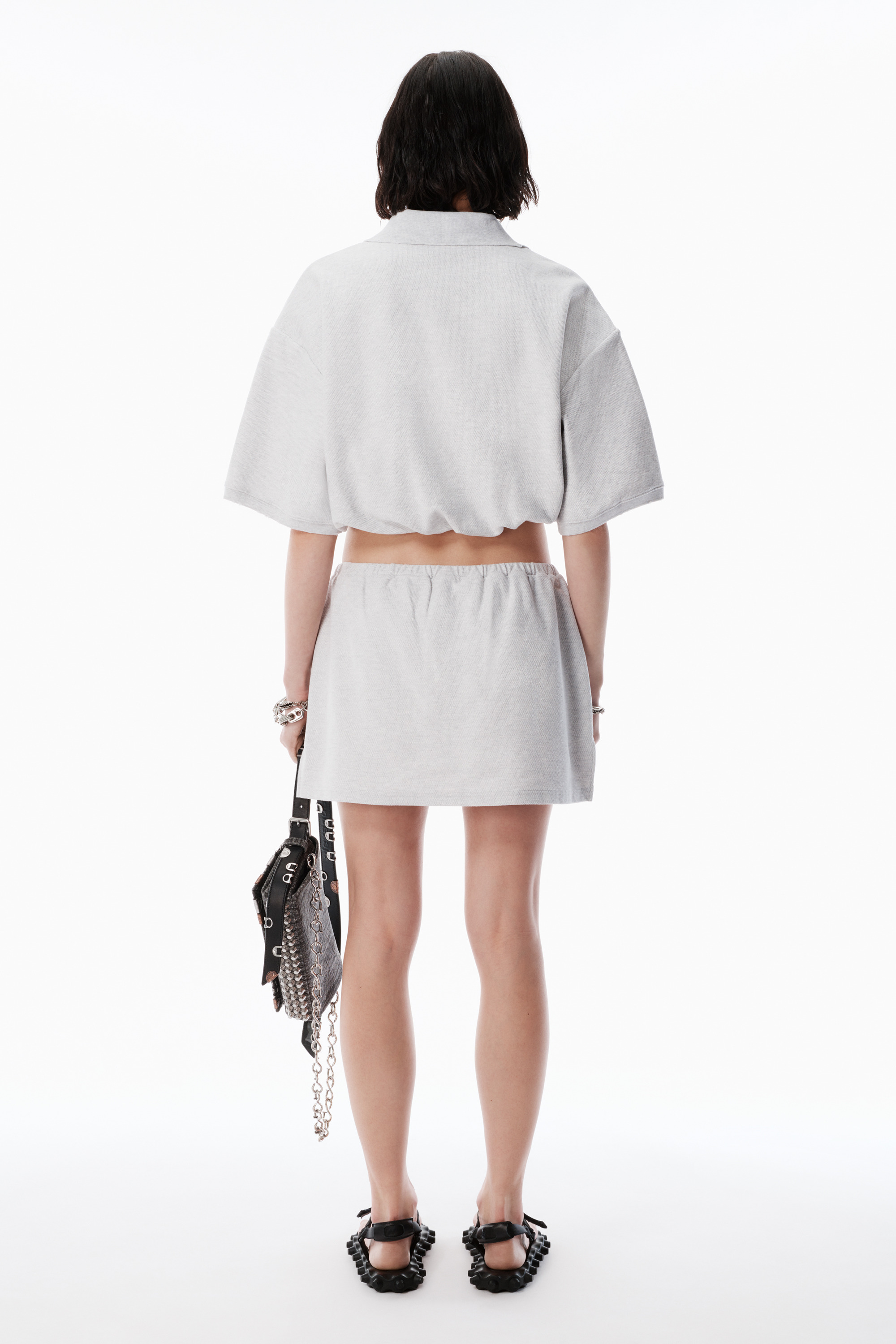 light grey deconstructed miniskirt - 4