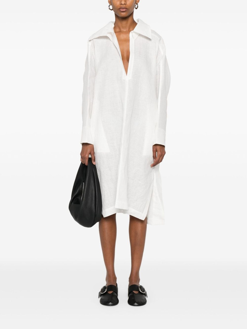 ISSEY MIYAKE V-neck midi dress outlook