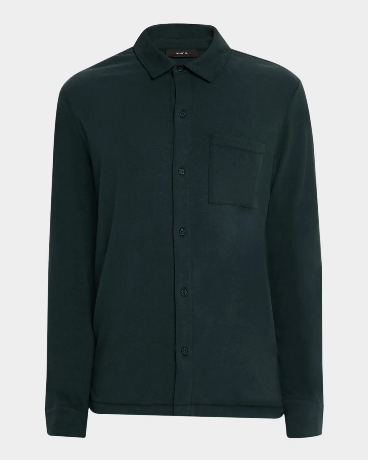Men's Sueded Jersey Casual Button-Down Shirt - 1