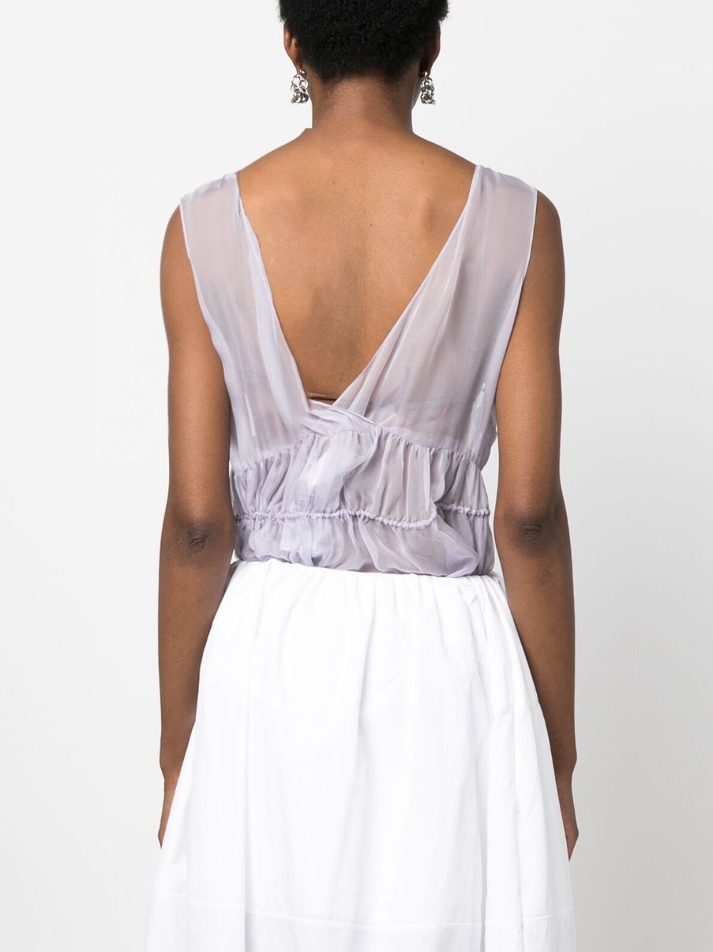 drawstring silk-chiffon playsuit - 4