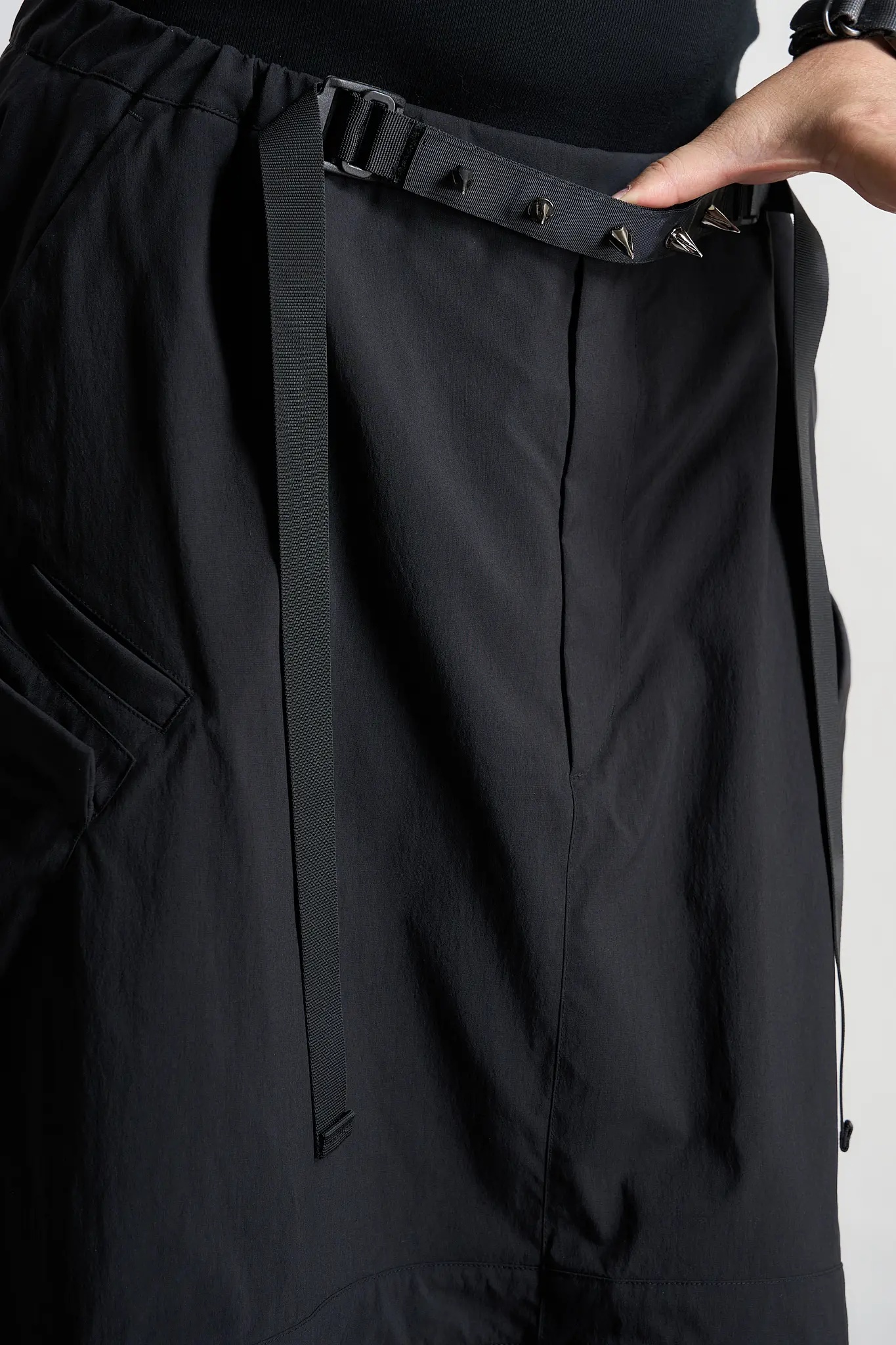 SK30-M Nylon Stretch Convert Cargo Skirt Black - 20