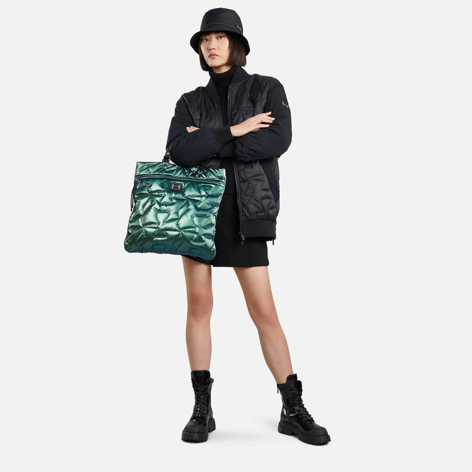 Quilted Shopping Bag Green 4