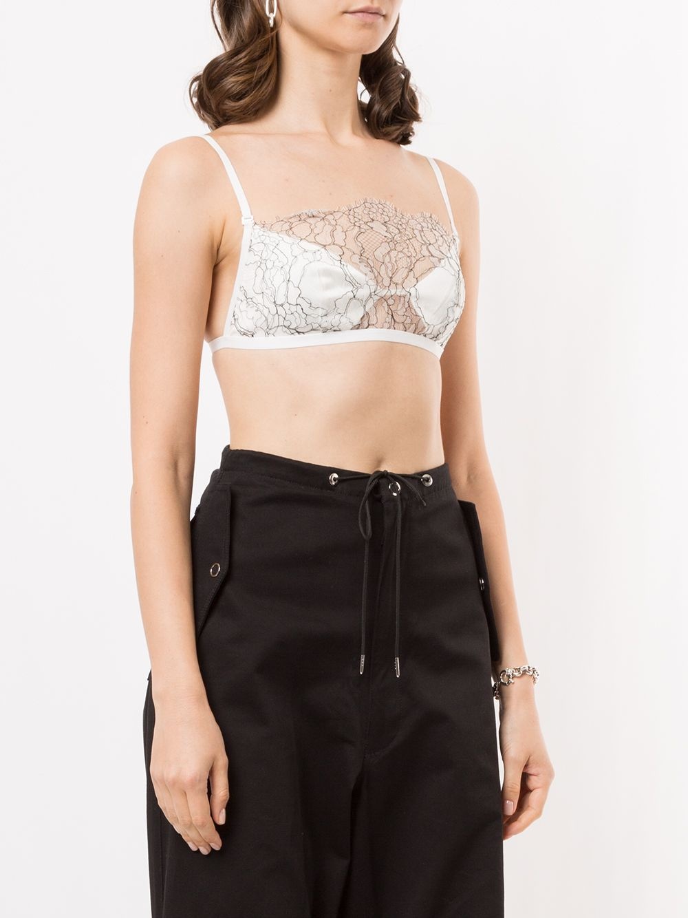 lace bandeau cropped top - 3