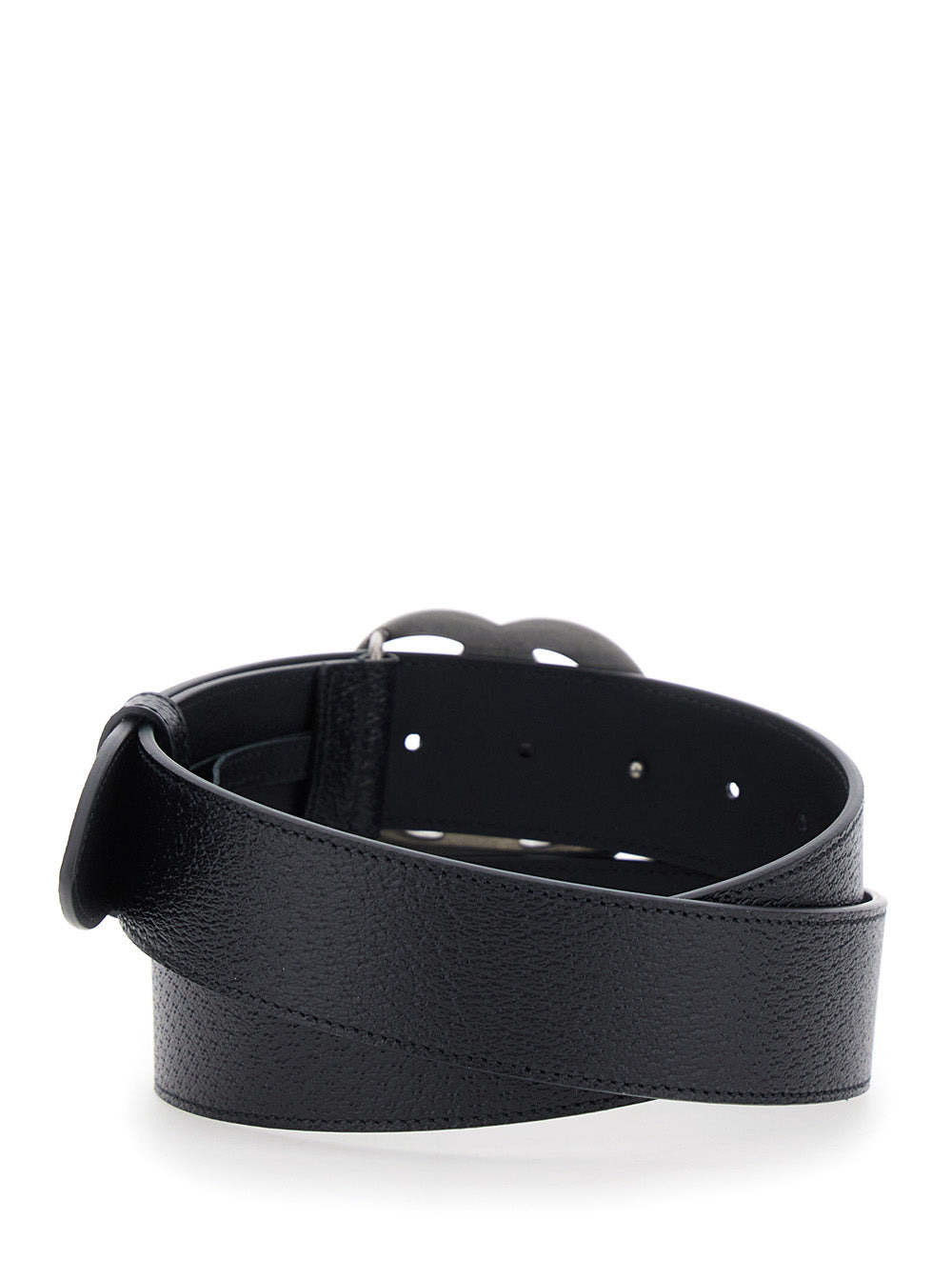 Gucci Men Black Belt With Gg Buckle In Leather Man - 3