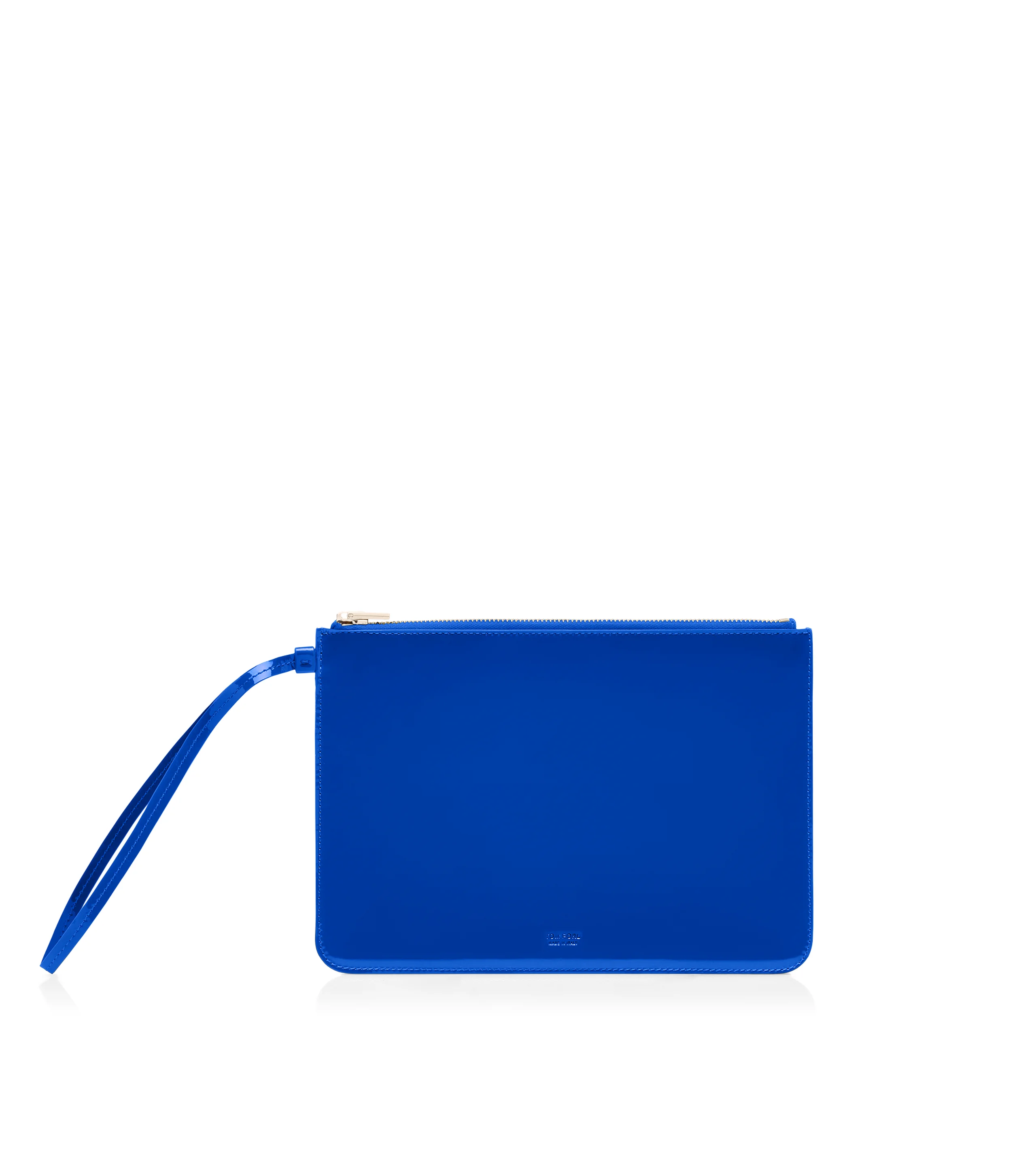 PATENT LEATHER BLADE ZIPPED WRISTLET POUCH - 1