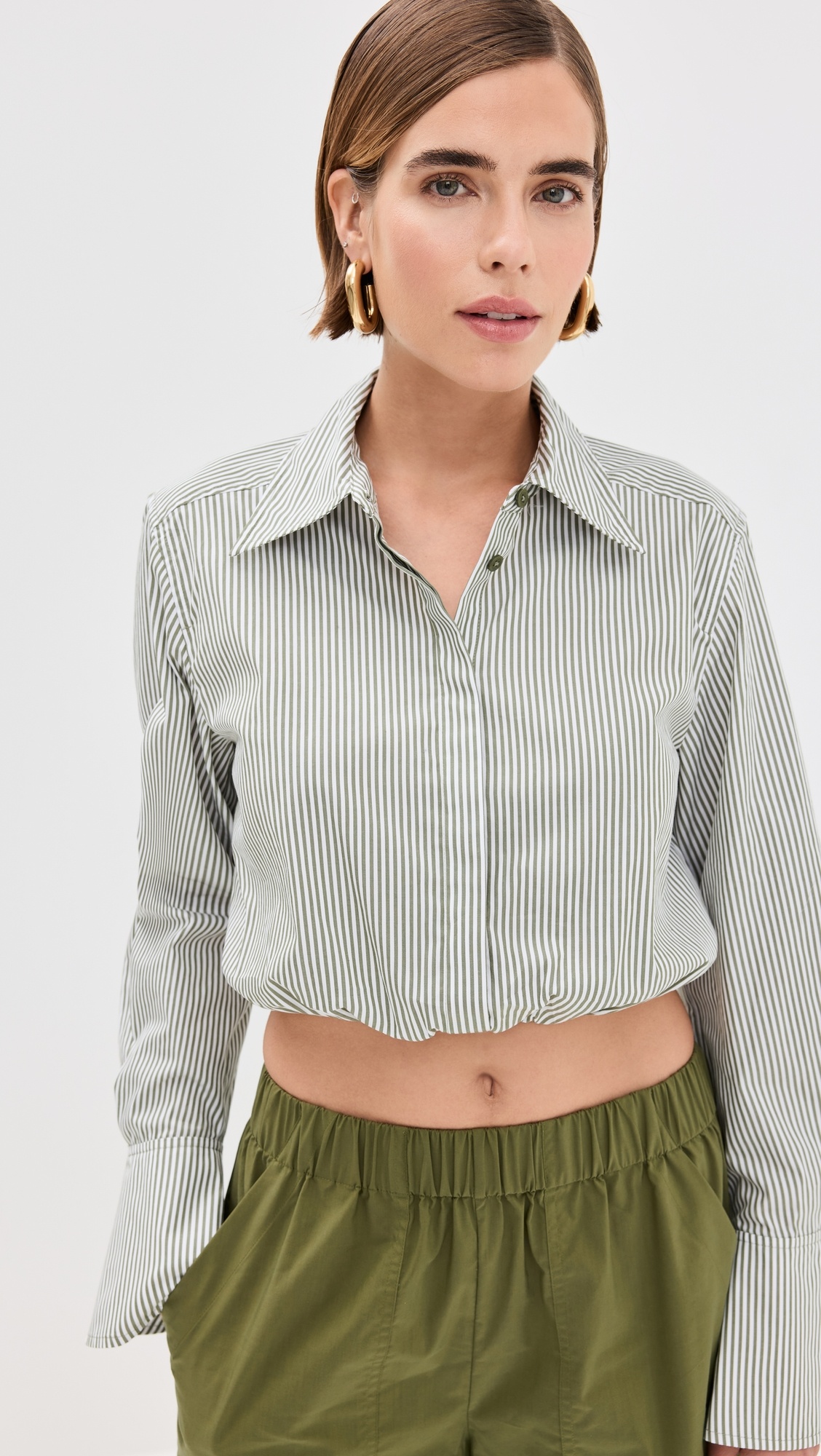 Blythe Cropped Button Down Top - 1