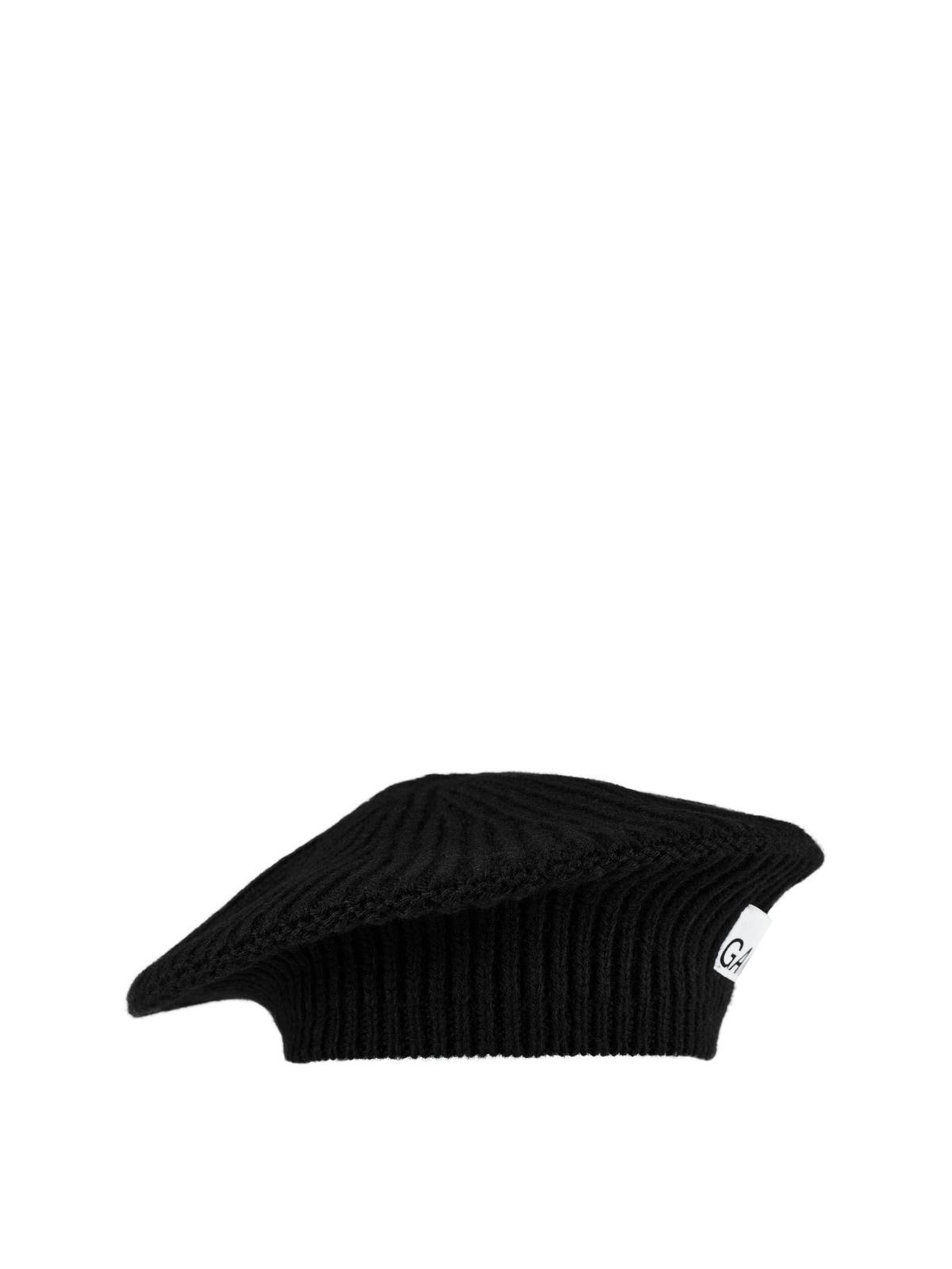GANNI STRUCTURED RIBBED BERET | cruisefashion | REVERSIBLE