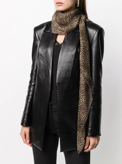 SAINT LAURENT leopard-print large square scarf outlook