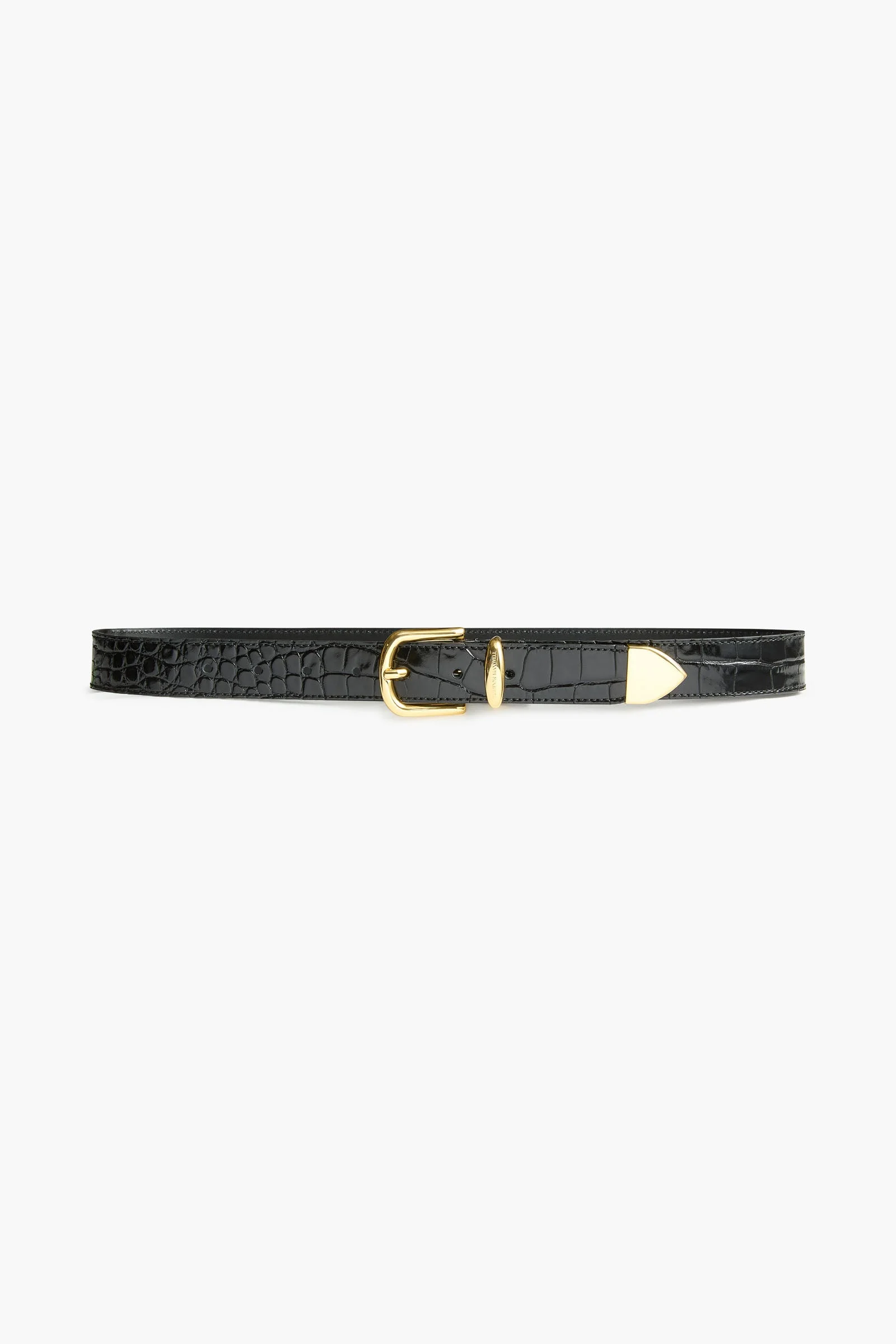 The Classic Croc Belt in Black and Gold - 1