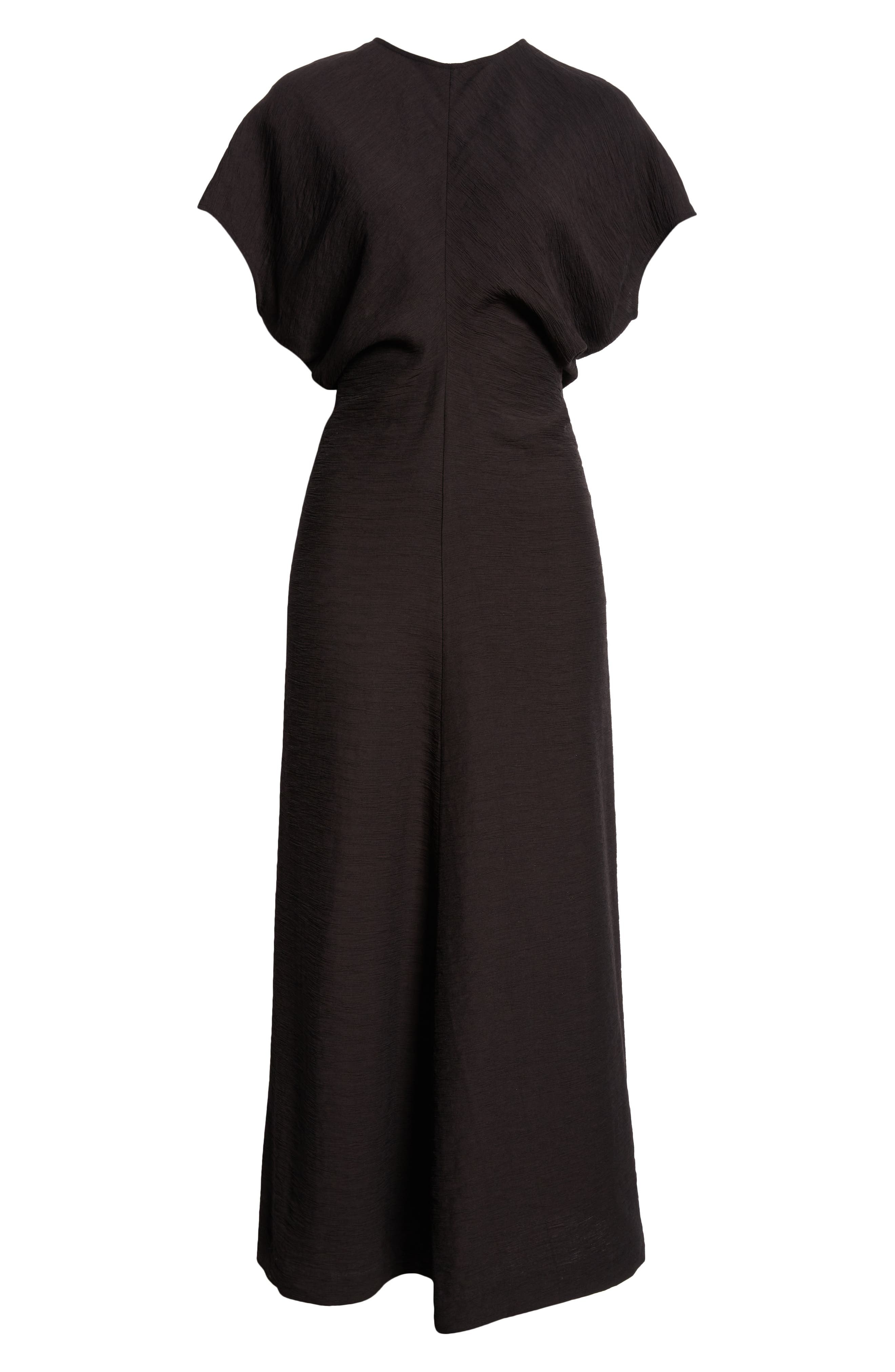 TOTEME Crinkle Texture Knit Maxi Dress in Black at Nordstrom - 5