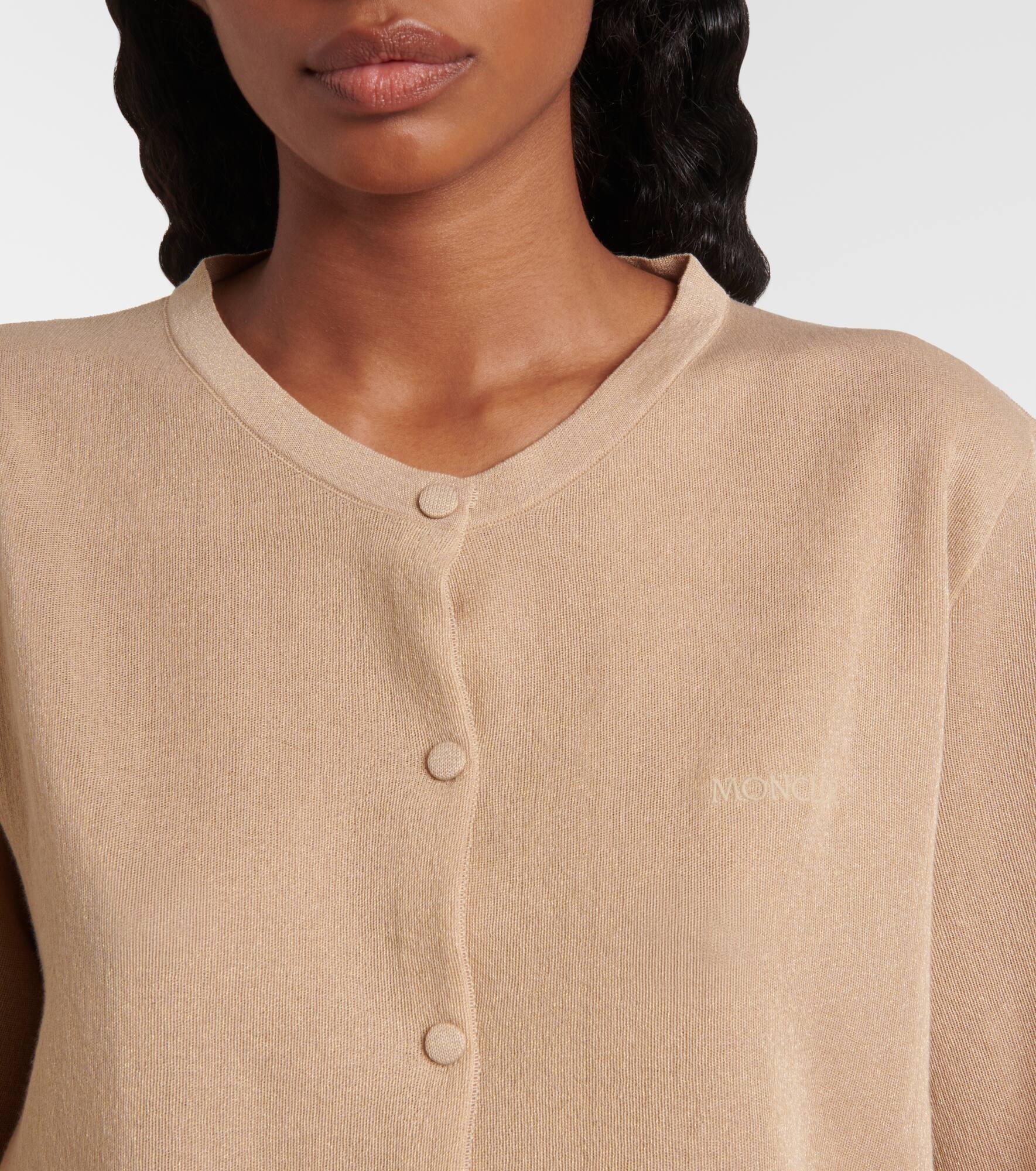 Logo cotton-blend cardigan - 4