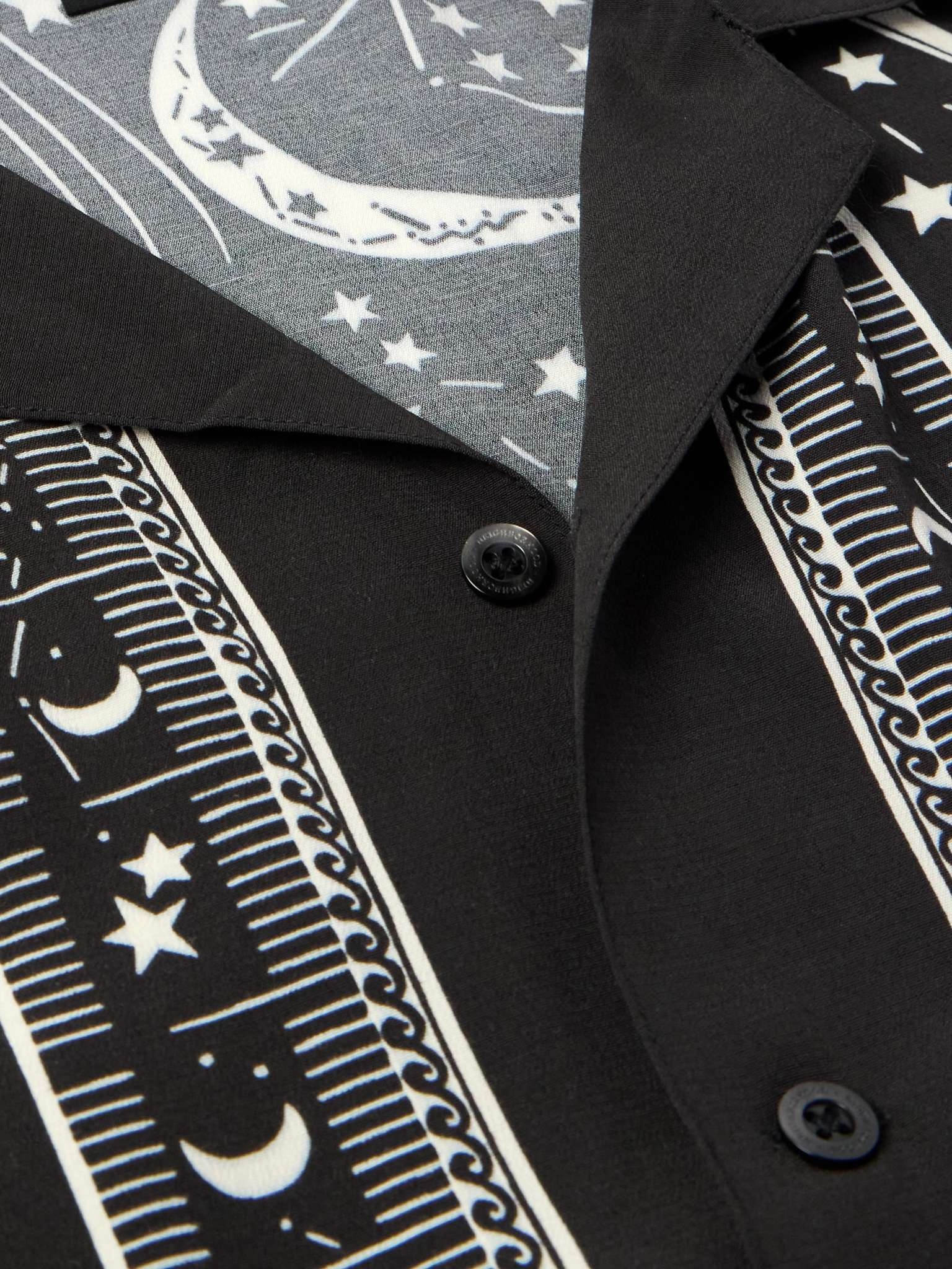 Cosmic Camp-Collar Printed Matte-Satin Shirt - 4