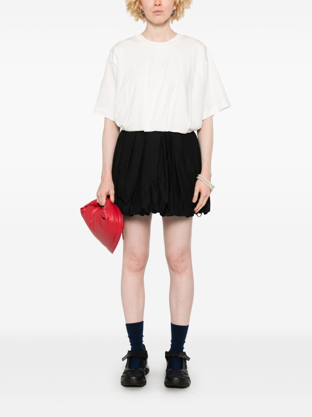 poplin balloon mini skirt - 2