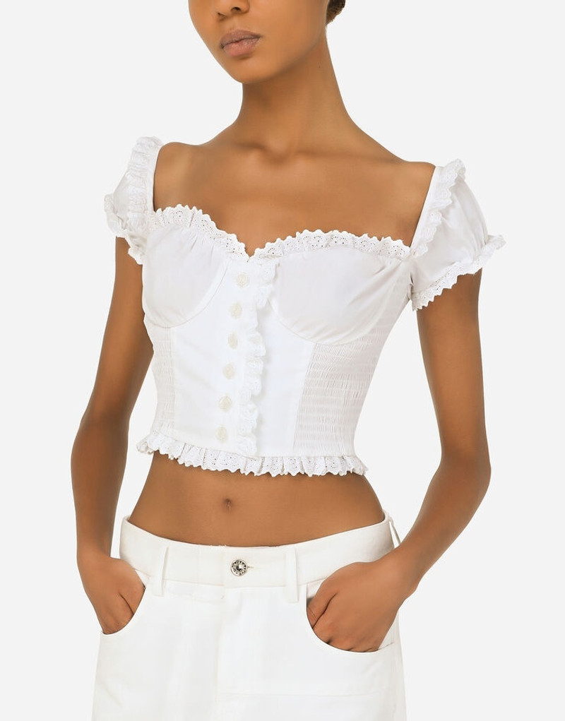 Poplin top with ruched details 4