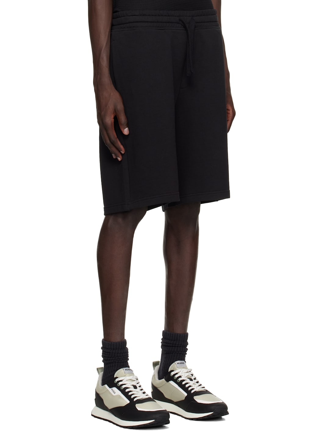 Black Cotton-Terry Shorts - 2
