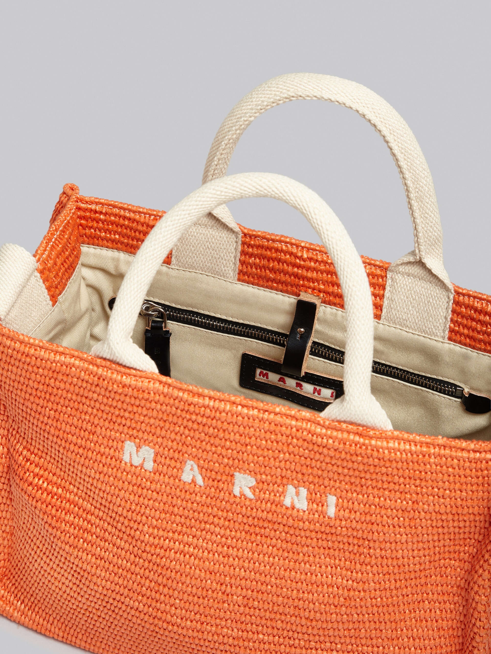 ORANGE RAFFIA SMALL TOTE BAG - 4