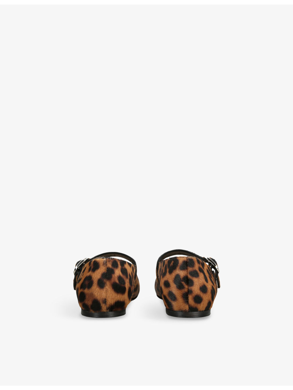 Leopard-Pattern Calf-Hair Mary-Jane Ballet Flats - 4