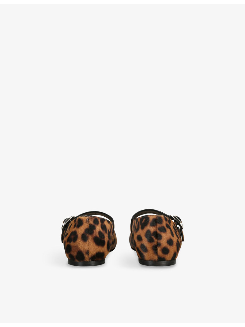 LE MONDE BÉRYL Leopard-Pattern Calf-Hair Mary-Jane Ballet Flats outlook