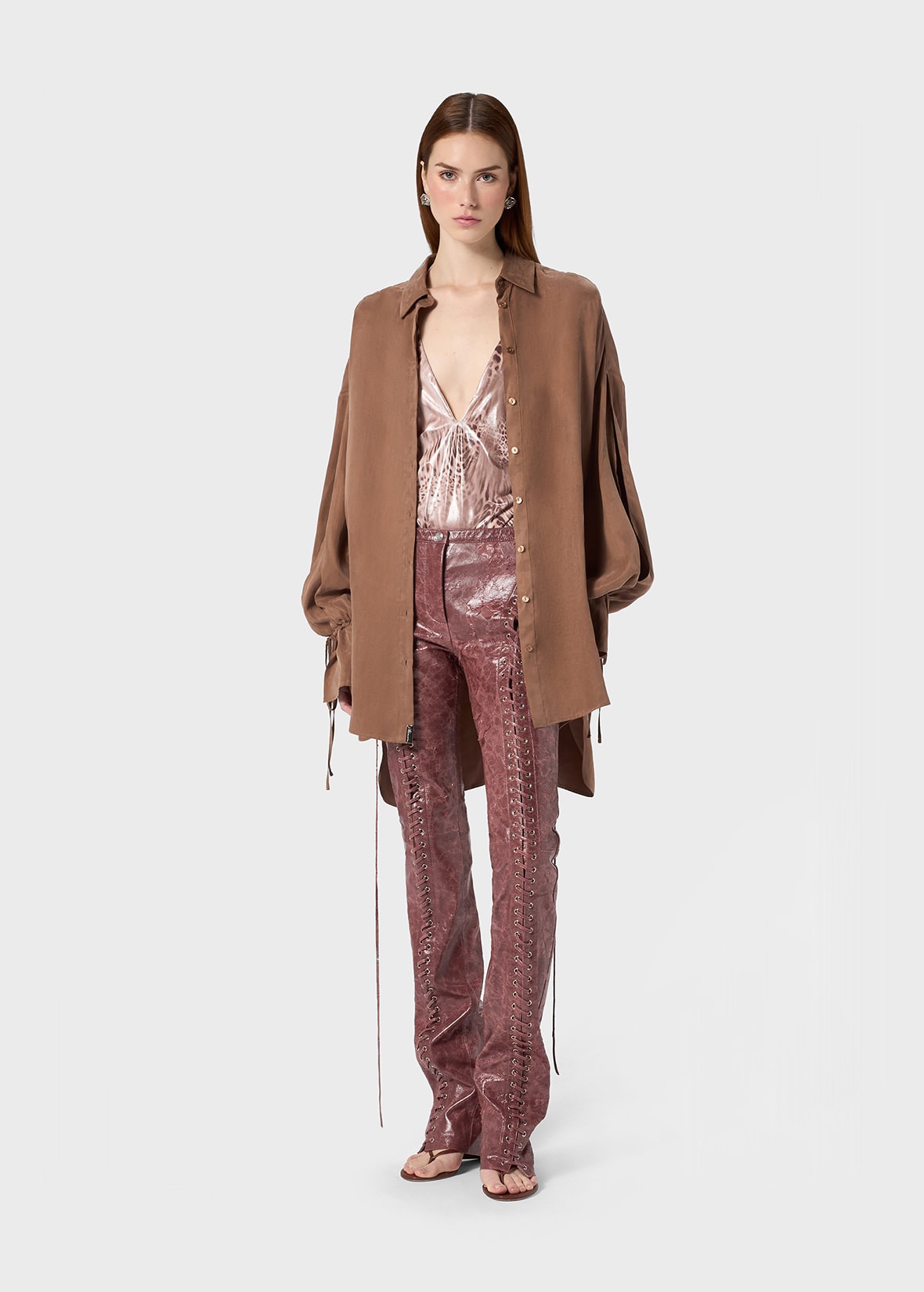 OVERSIZED SHIRT IN WASHED GABARDINE - 2