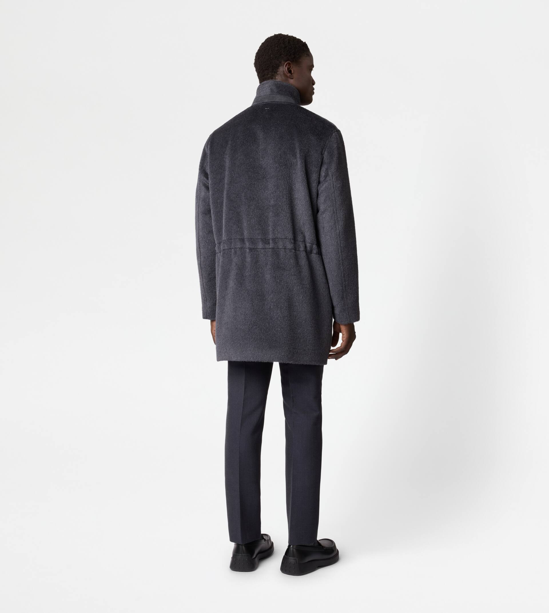 SHORT COAT IN WOOL - GREY - 3