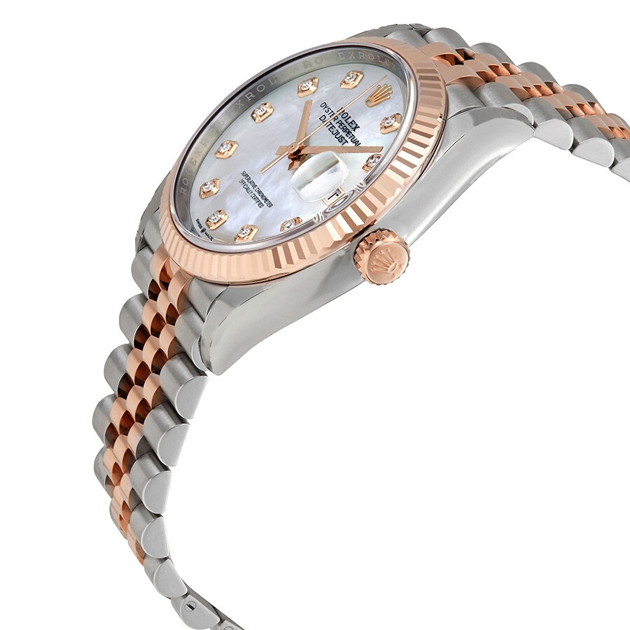 Rolex Datejust 36 Mother of Pearl Diamond Dial Automatic Men's Steel and 18kt Everose Gold Jubilee W - 2
