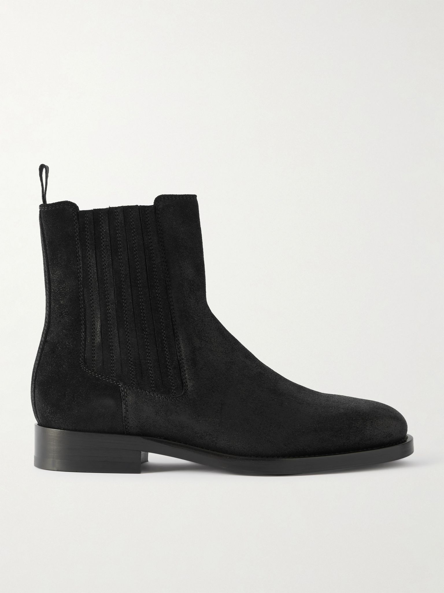 Waxed-Suede Chelsea Boots Black - 1