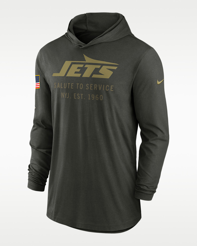New York Jets Salute to Service Sideline Men’s Nike Dri-FIT NFL Long-Sleeve Hooded Top 1
