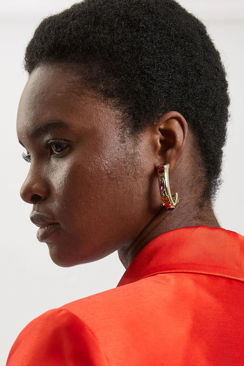 Crystal Hoop Statement Earrings - 1
