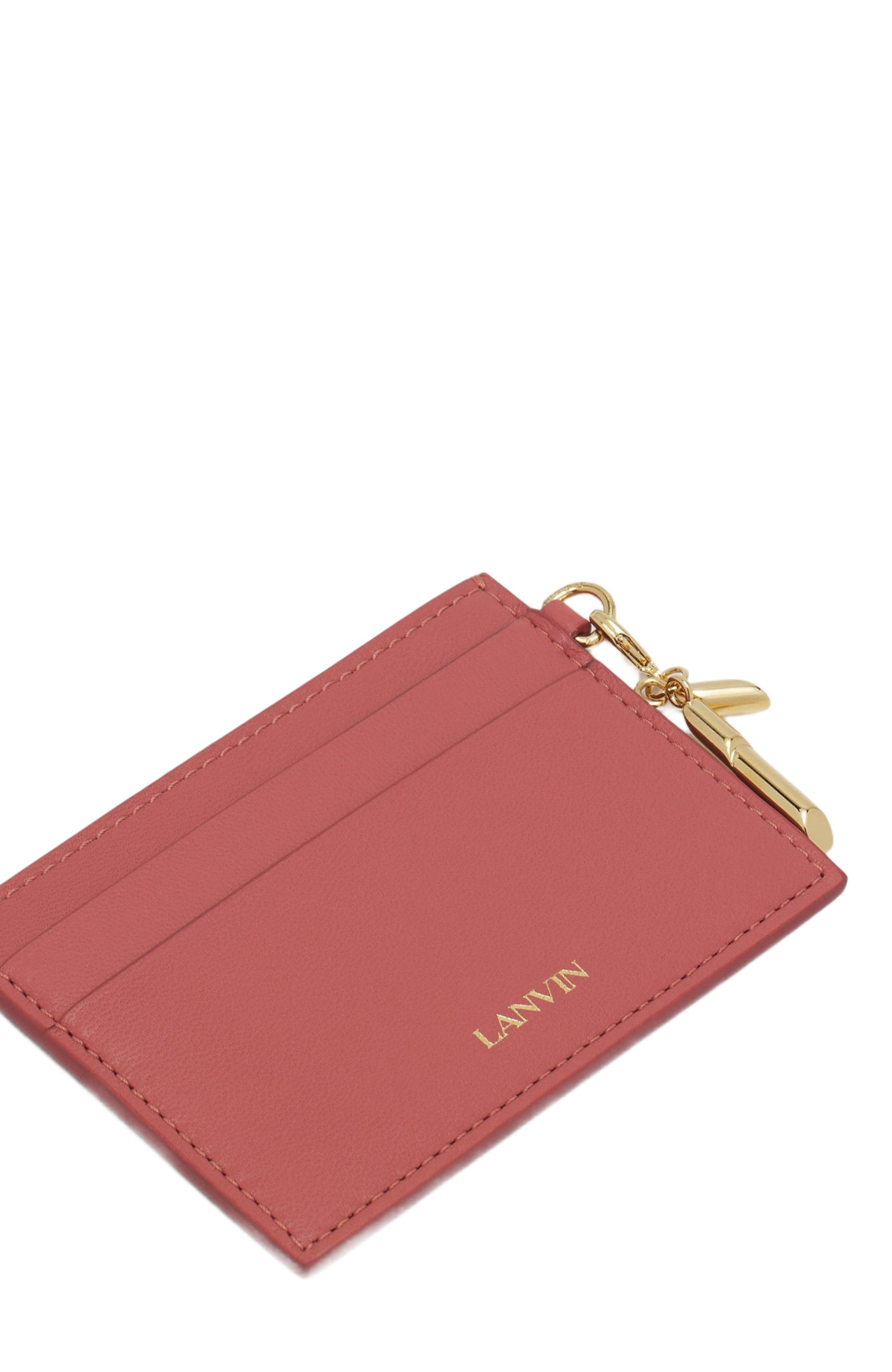 Lanvin Séquence Leather Cardholder in Litchi at Nordstrom - 3