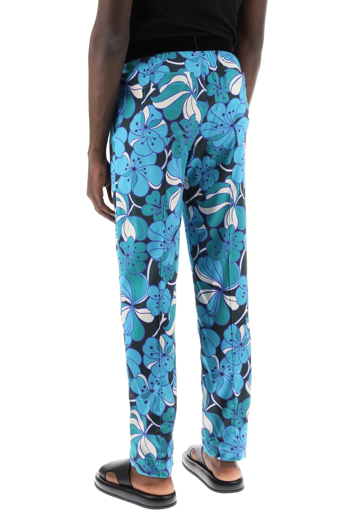 Pajama Pants In Floral Silk - 2