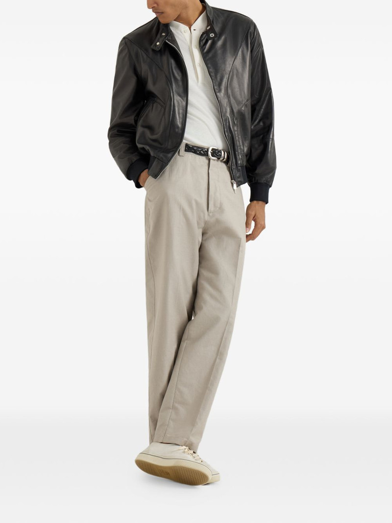 Brunello Cucinelli zip-fastening leather jacket outlook