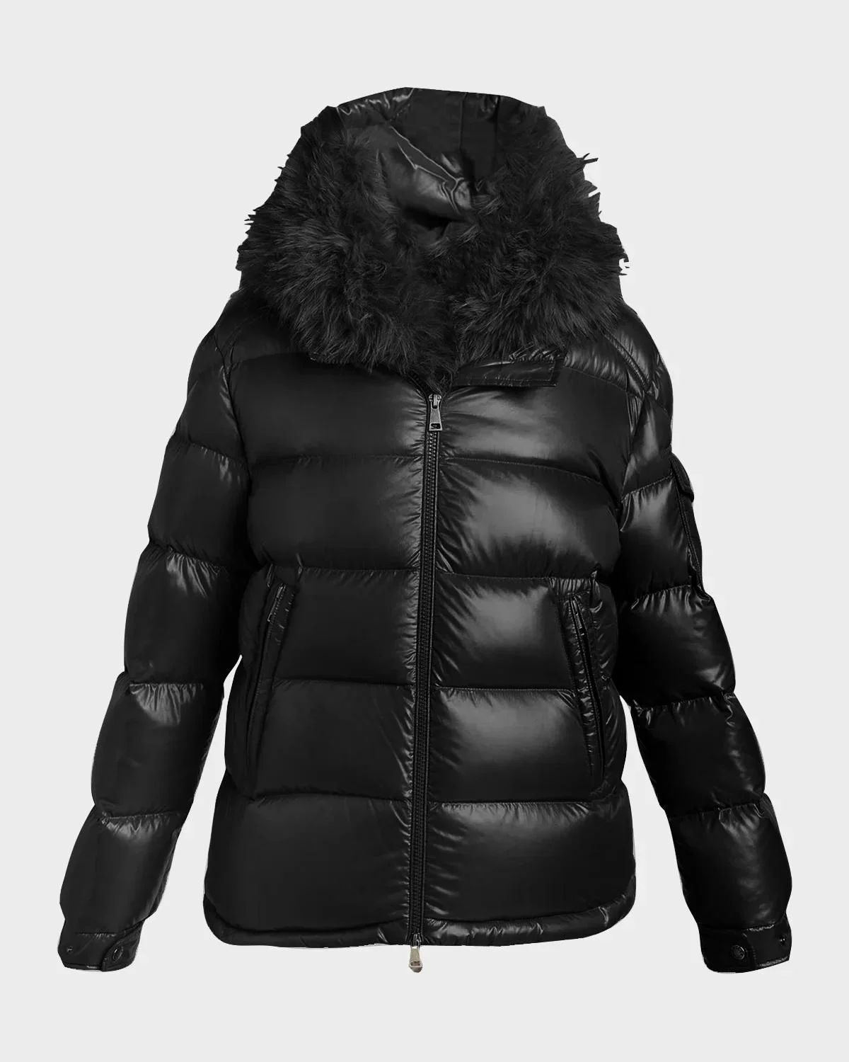 Hypolais Short Down Jacket with Faux Fur - 1