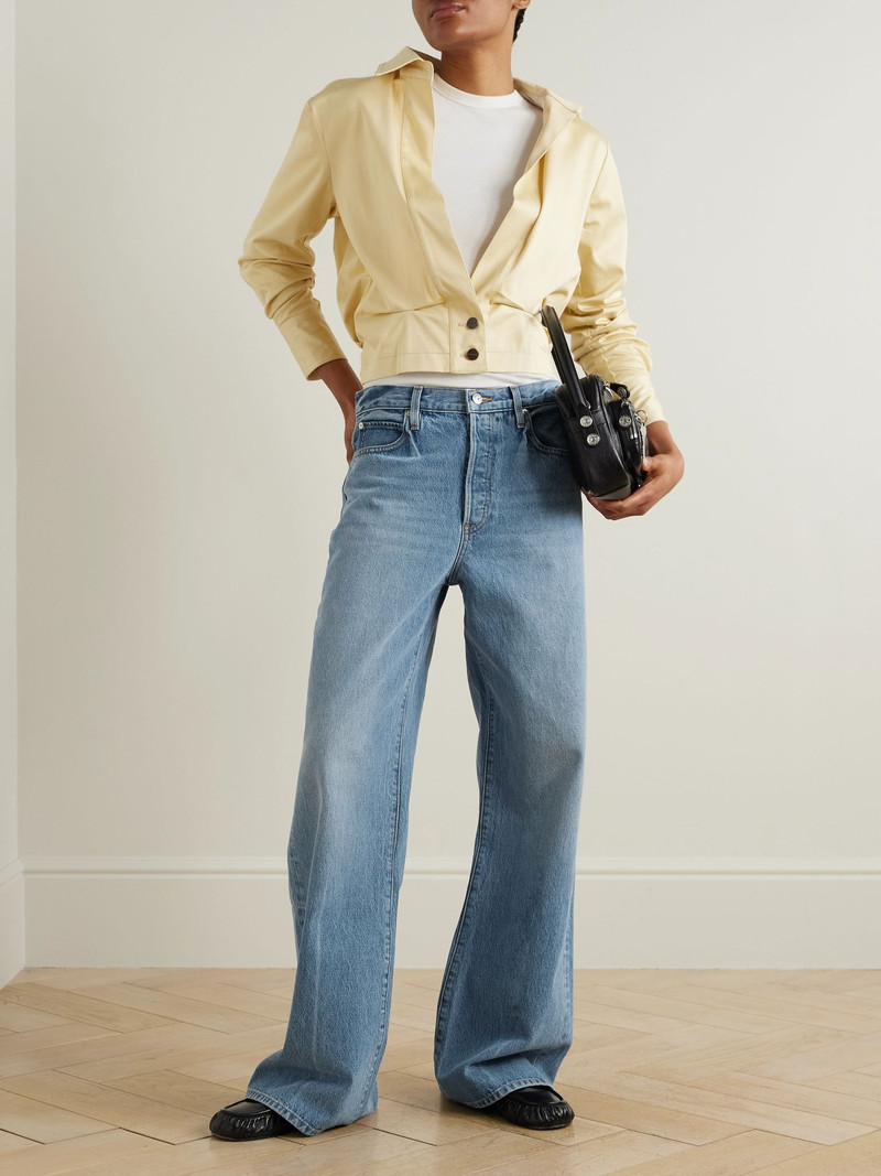 FRAME The Loose low-rise wide-leg jeans Dark denim outlook