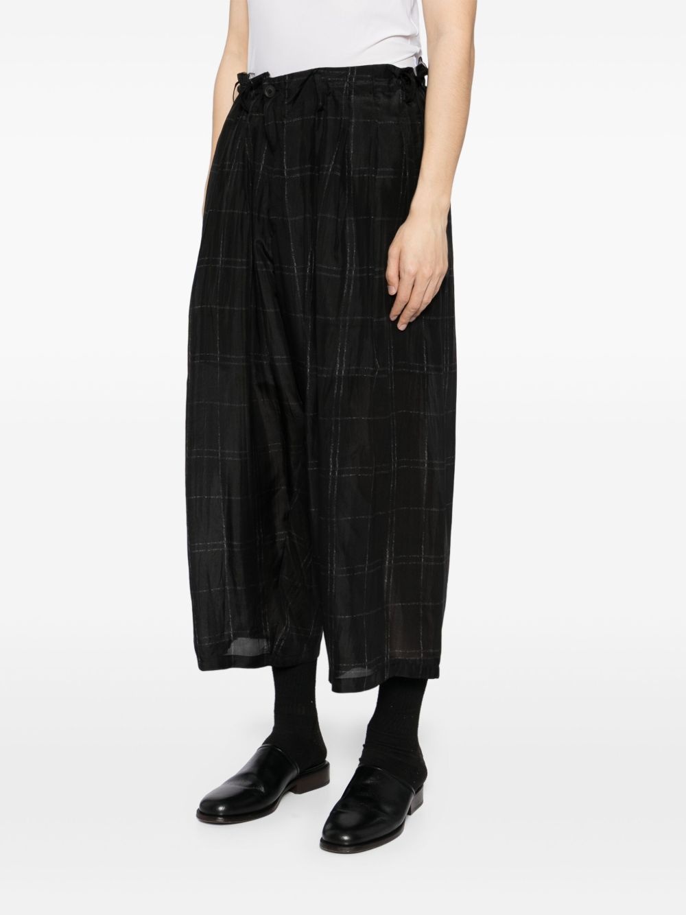 pleated plaid trousers - 3