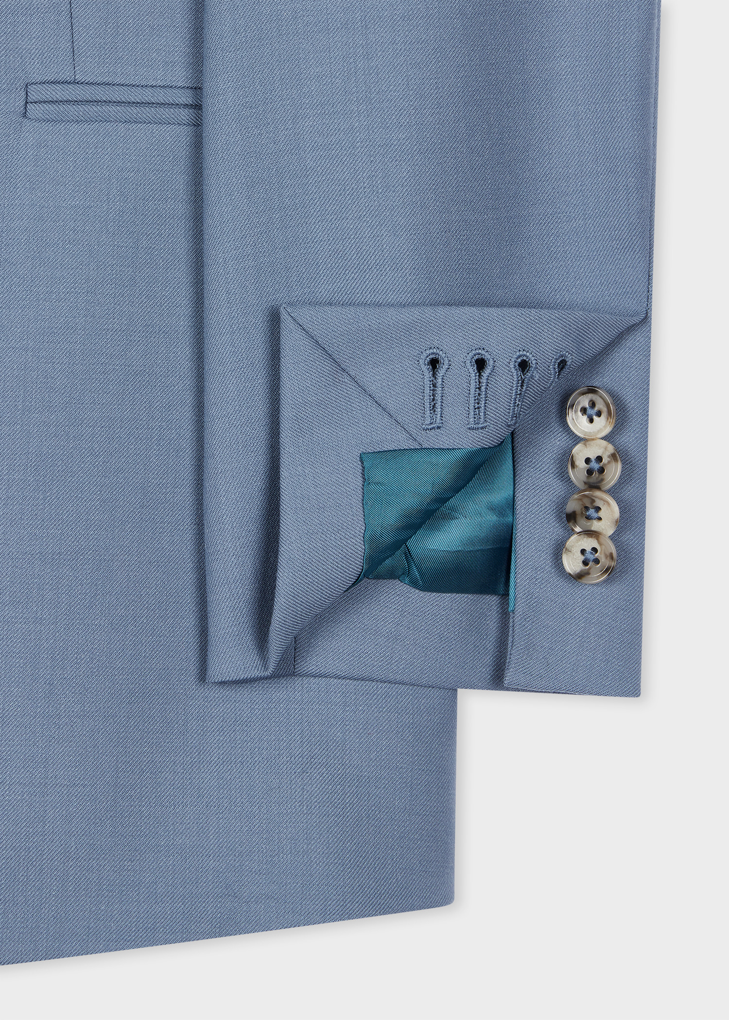 Women's A Suit To Travel In - Dusty Blue Wool Suit - 2